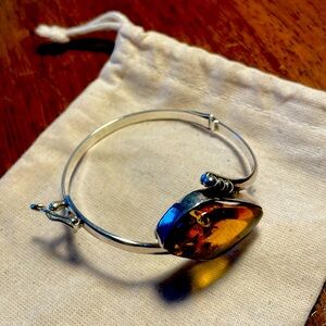 Silver with chihlimbar stone bracelet